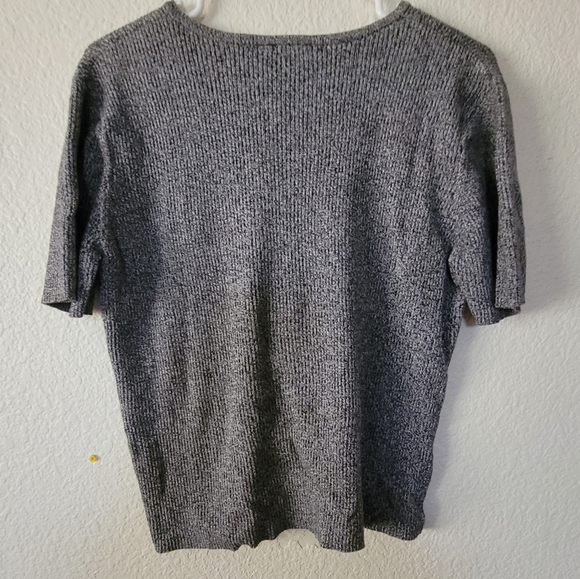 Kim Rogers Sport Gray Short Sleeved Sweater Size Large Petite - Picture 5 of 9